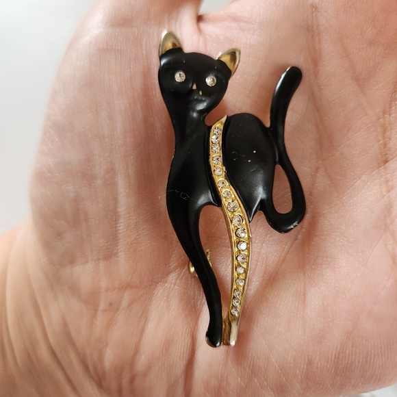 Vintage Cat Pin Brooch Lot Of 3 Eclectic Jewelry 90s 1990s Kitsch Crazy Cats - Picture 2 of 6